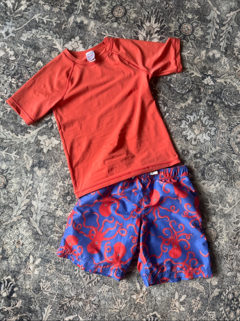 Hanna Andersson Swim Shorts and Rash Guard Set